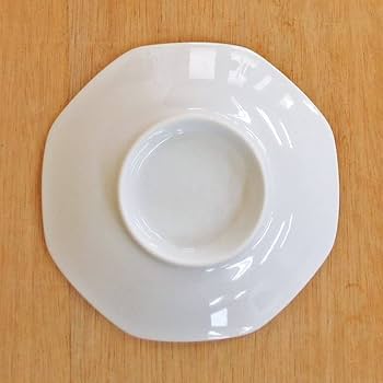 Amazon.co.jp: チャーハン皿 八角皿 高台 19cm 白 中華食器 業務